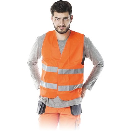 KAMIZELKA OSTRZEGAWCZA pre mužov (Farba oranžová, Veľkosť 2XL)
