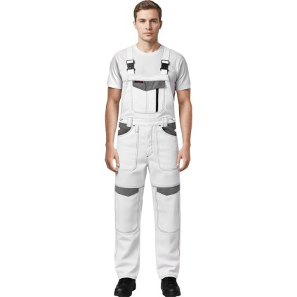 68806 18 spodnie ochronne ogrodniczki pre muzov farba bielo siva velkost 44