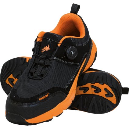 BUTY BEZPIECZNE pre mužov (Farba čierna-oranžová, Veľkosť 39)