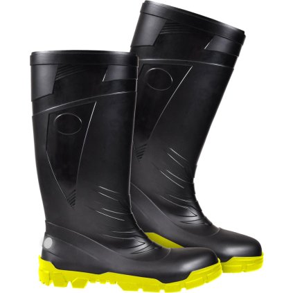 BUTY BEZPIECZNE pre ženy (Farba čierna-neónová žltá, Veľkosť 38)