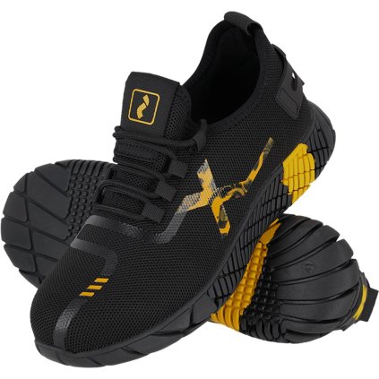 BUTY BEZPIECZNE pre mužov (Farba čierna-neónová žltá, Veľkosť 39)