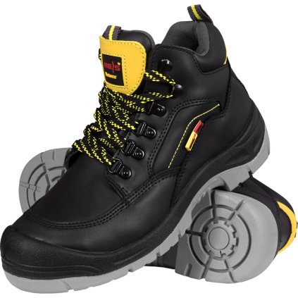 BUTY BEZPIECZNE pre mužov (Farba čierna-neónová žltá, Veľkosť 39)