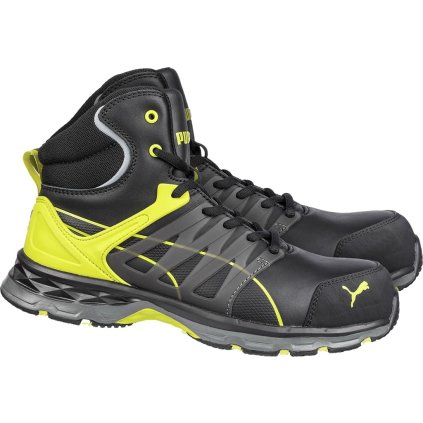 BUTY BEZPIECZNE pre mužov (Farba čierna-neónová žltá, Veľkosť 39)