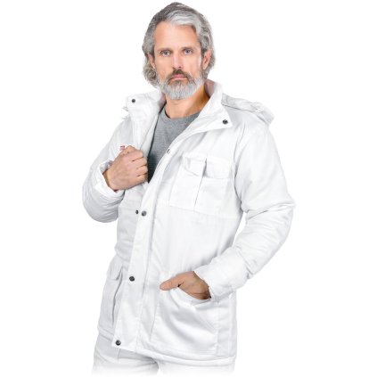 KURTKA OCHRONNA OCIEPLANA pre mužov (Farba biela, Veľkosť 2XL)