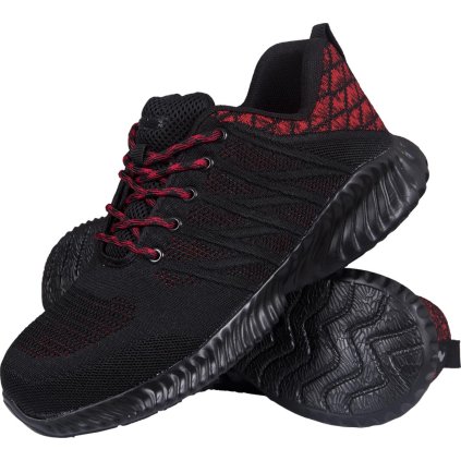 BUTY BEZPIECZNE pre mužov (Farba červená-čierna, Veľkosť 39)