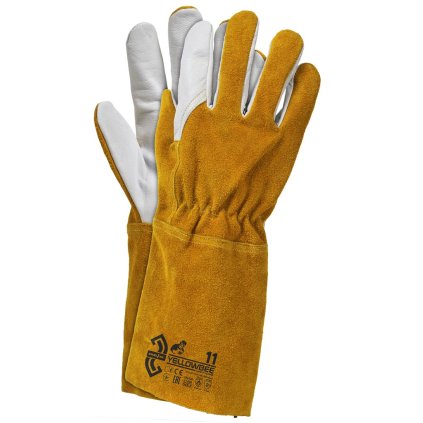 RĘKAWICE OCHRONNE pre mužov (Farba biela-žltá, Veľkosť 11)