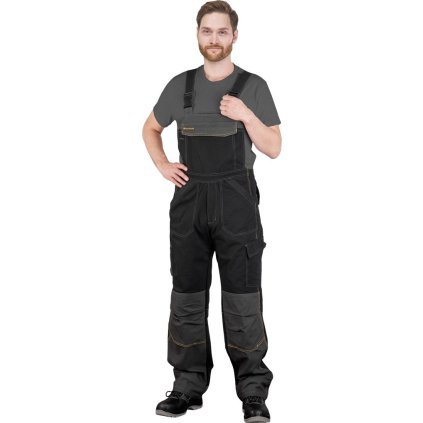 72481 7 spodnie ochronne ogrodniczki pre muzov farba cierna seda velkost 48