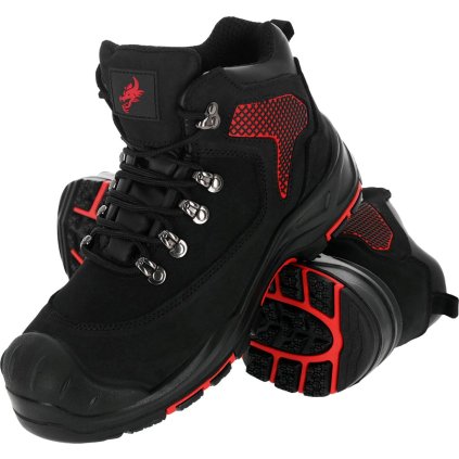 BUTY BEZPIECZNE pre mužov (Farba červená-čierna, Veľkosť 39)