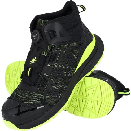 BUTY BEZPIECZNE pre mužov (Farba čierno-zelená, Veľkosť 39)