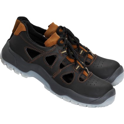 BUTY BEZPIECZNE pre mužov (Farba čierna-sivá-hnedá, Veľkosť 39)