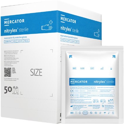 RĘKAWICE NITRYLOWE 8% VAT pre mužov (Farba bielo-modrá, Veľkosť L)