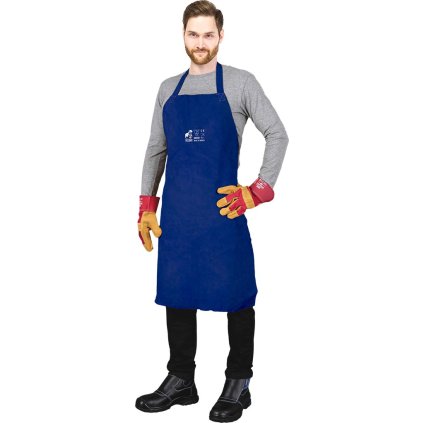 FARTUCH OCHRONNY SKÓRZANY DLA SPAWACZY pre mužov (Farba bielo-modrá, Veľkosť uni (60x90))
