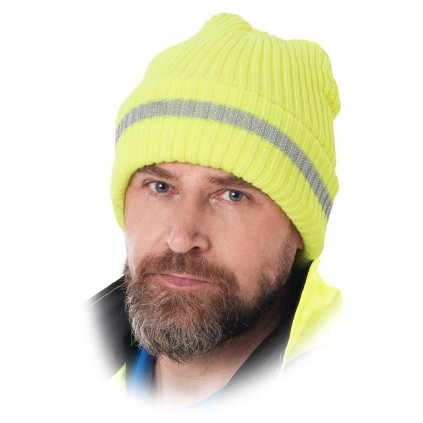 CZAPKA OCHRONNA OCIEPLANA (Farba neónová zelená-strieborná, Veľkosť UNI)