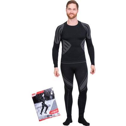 KOMPLET TERMOAKTYWNY pre mužov (Farba čierna-šedá, Veľkosť 2XL-3XL)