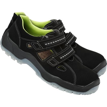 BUTY BEZPIECZNE pre mužov (Farba čierna-sivá-limetková, Veľkosť 39)