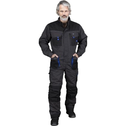 KOMBINEZON OCHRONNY OCIEPLANY pre mužov (Farba šedo-čierno-modrá, Veľkosť 2XL)