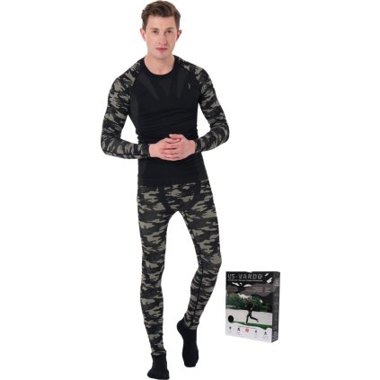 KOMPLET TERMOAKTYWNY pre mužov (Farba čierna-camo, Veľkosť 2XL-3XL)