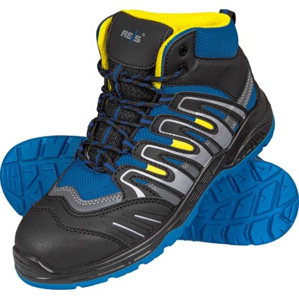 BUTY BEZPIECZNE pre mužov (Farba čierna-modrá-žltá, Veľkosť 39)