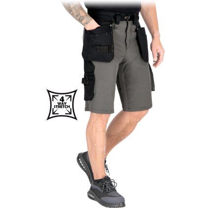 76417 6 spodnie ochronne do pasa krotkie pre muzov farba zelena velkost 2xl