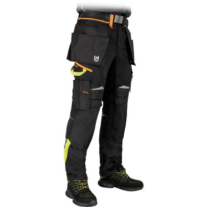 76471 7 spodnie ochronne do pasa pre muzov farba cierna zlta oranzova velkost 46