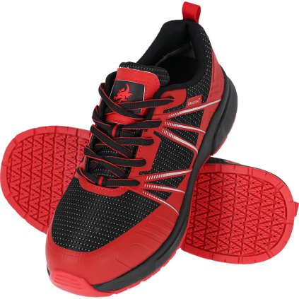 BUTY BEZPIECZNE pre mužov (Farba červená-čierna, Veľkosť 39)