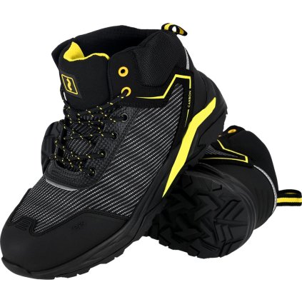 BUTY BEZPIECZNE pre mužov (Farba čierna-neónová žltá, Veľkosť 39)