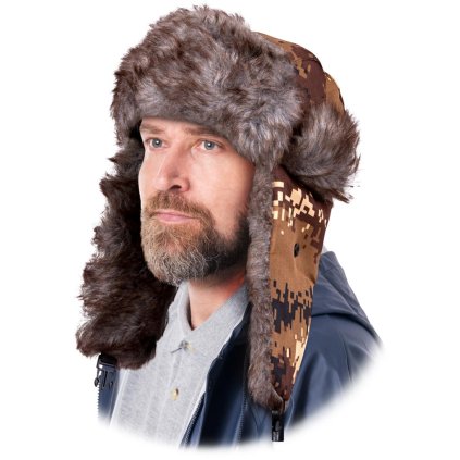 CZAPKA OCIEPLANA OCHRONNA (Farba béžová, Veľkosť ONE SIZE)