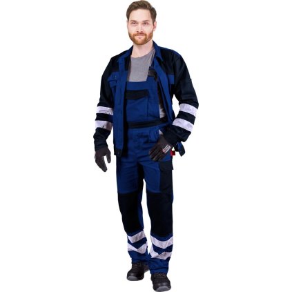 77257 12 spodnie ochronne ogrodniczki pre muzov farba namornicka modra velkost 46