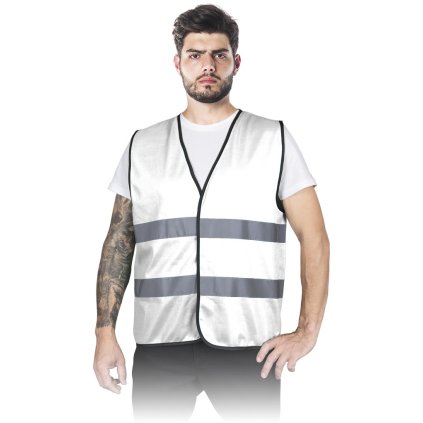 KAMIZELKA OSTRZEGAWCZA pre mužov (Farba biela, Veľkosť 2XL)