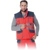 BEZRĘKAWNIK OCHRONNY OCIEPLANY pre mužov (Farba červená-navy-reflexná sivá, Veľkosť 2XL)