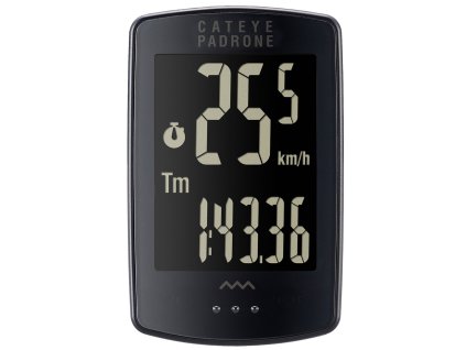 Cyklopočítač Cateye Padrone (PA100W) + OF100 černá-stealth