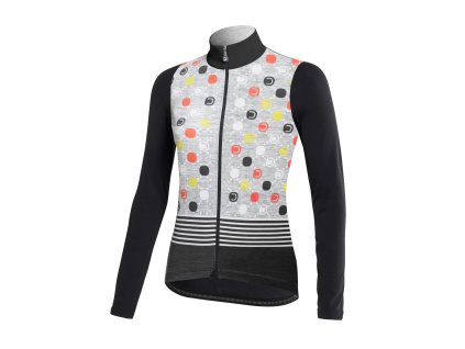 Dres Dotout dámský s dlouhým rukávem FANATICA MELANGE LIGHT GREY-BLACK (A23W510839) (Velikost XS)
