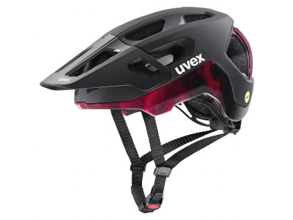 Přilba Uvex REACT MIPS BLACK-RUBY RED MATT 2024 (Velikost 52-56 cm, Rok 2024)