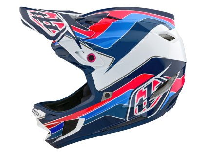 Přilba Troy Lee Designs D4 POLYACRALITE MIPS BLOCK BLUE / WHITE (17458200) 2024 (Velikost XS)