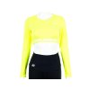 Crop Top Crussis dlouhý rukáv dámský NEON YELLOW (Velikost XS)