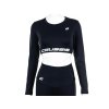 Crop Top Crussis dlouhý rukáv dámský BLACK (Velikost XS)