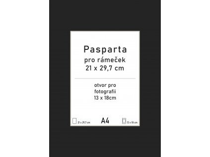 Pasparta černá 21x29,7 - A4