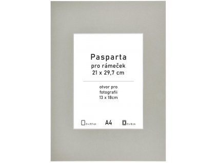 Pasparta šedá 21x29,7 - A4