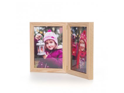NORDIC - dvojrámeček dubové dřevo  na fotky 10x15, 13x18 a 15x21cm