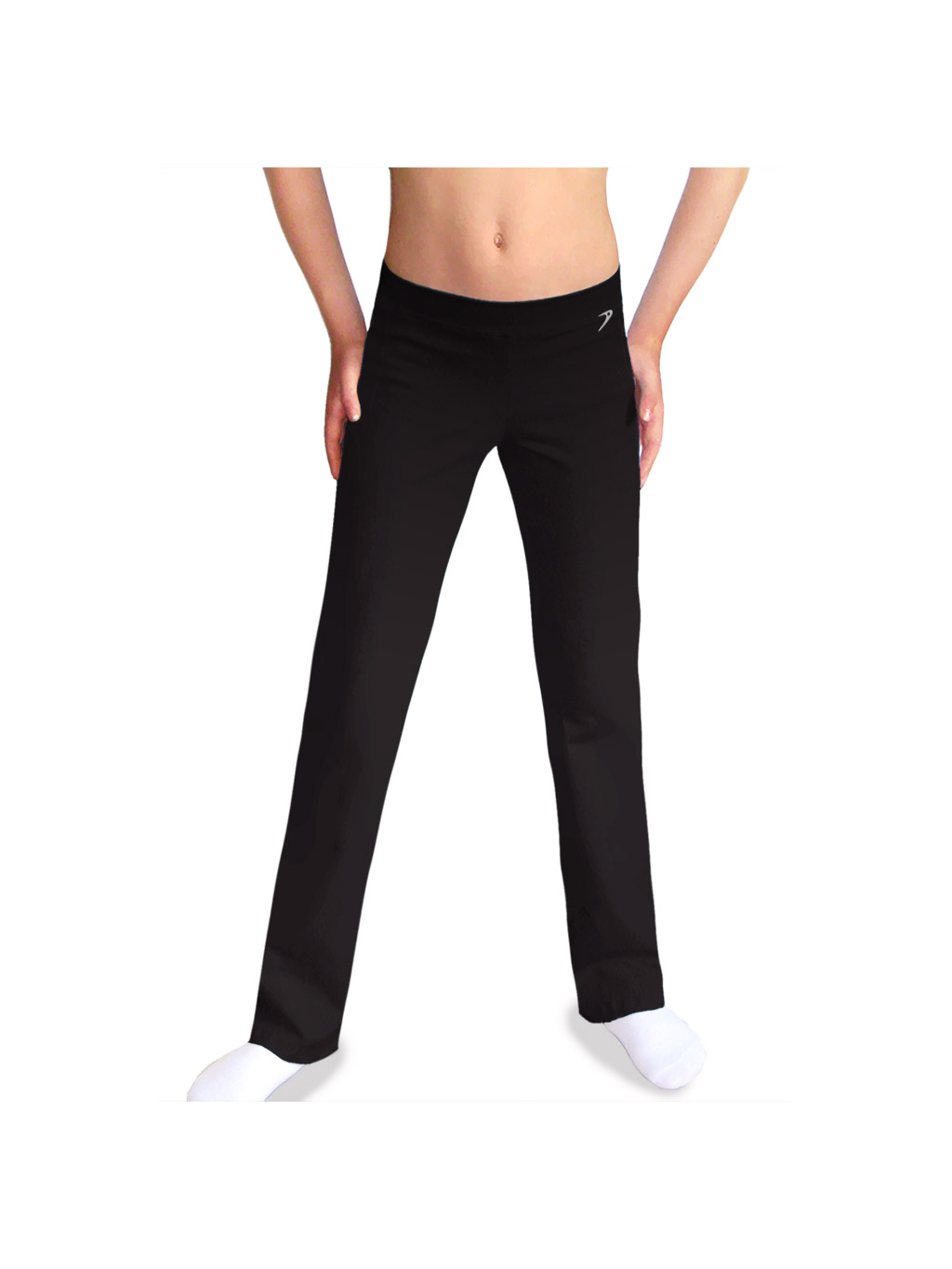 Sportovní kalhoty rovné B36r černá elastická bavlna
