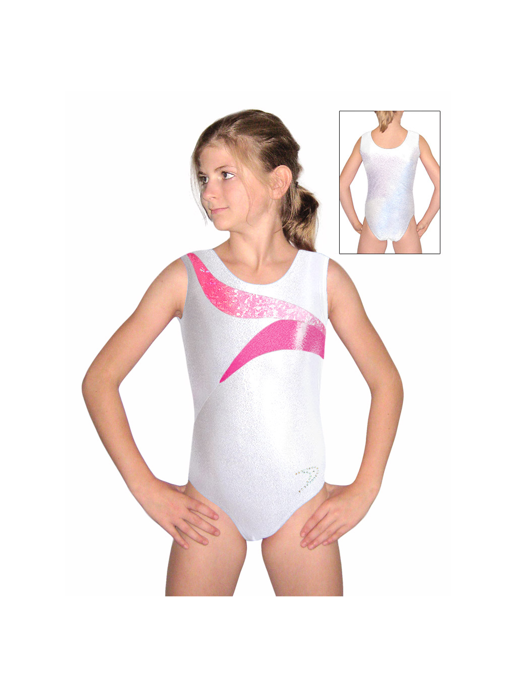 Gymnastický dres závodní D37r-14 s růžovou