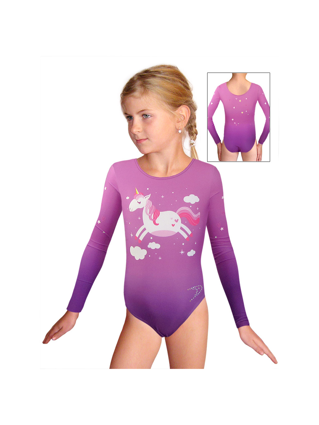 Gymnastický dres závodní D37d_t107 fialová