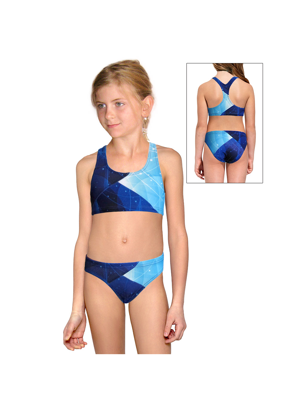Dívčí sportovní plavky dvoudílné PD661 t208 modrá