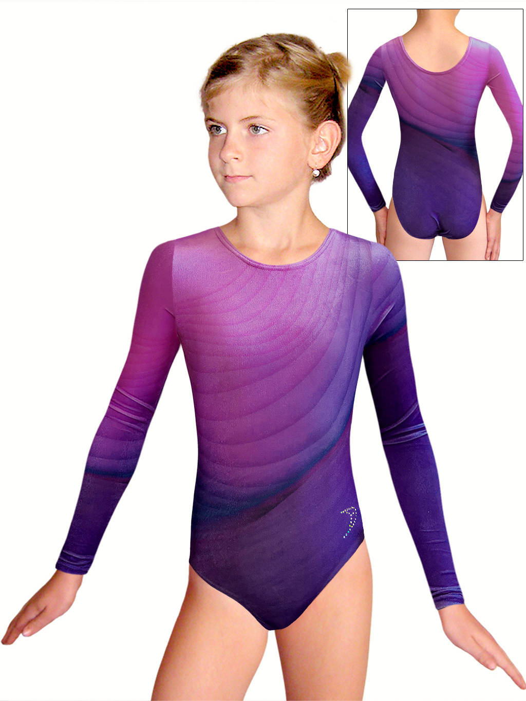 Gymnastický dres D37d t171 fialová samet