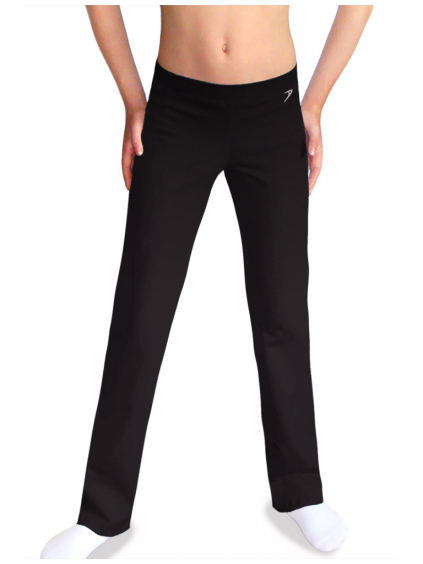 Sportovní kalhoty rovné B36r černá elastická bavlna