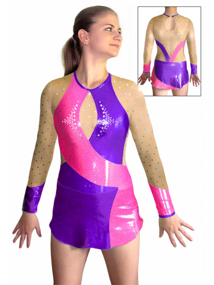 Dres na moderní gymnastiku - trikot M909 fialovo-růžová