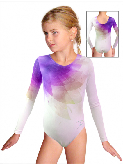 Gymnastický dres závodní D37d_t100 s fialovou