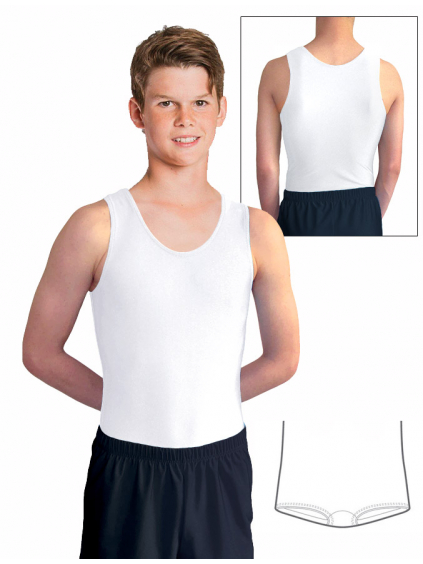 Gymnastický dres chlapecký D37chn bílý matný