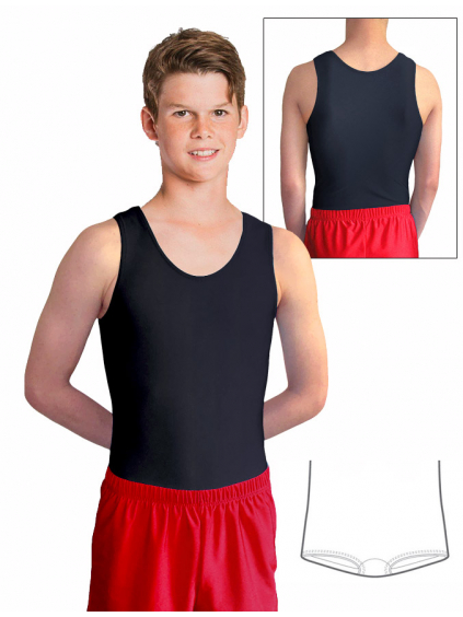 Gymnastický dres chlapecký D37chn černý lesklý