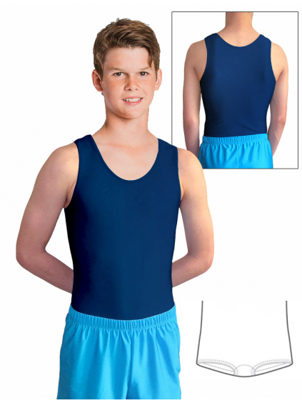 Gymnastický dres chlapecký D37chn tmavě modrý lesklý